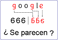 La palabra google esconde el n&uacute;mero del diablo, 666.